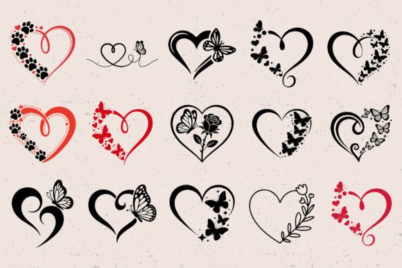 Butterfly Heart SVG Bundle: Valentine's Craft Designs