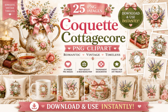 Coquette Cottagecore PNG Clipart: Elevating Your Projects