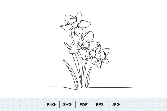 Daffodil Flower One Line Art: Elevate Your Visuals