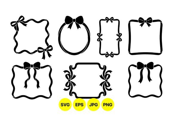 Elegant Ribbon Frame Clipart Set: Timeless Decorative Accents