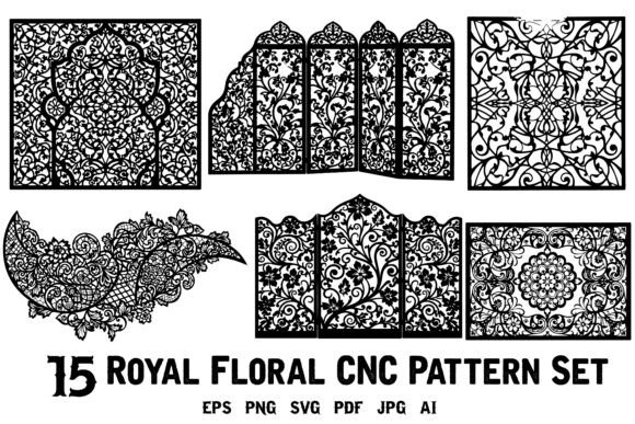 Elevate Your Craft with 15 Royal Floral CNC Patterns