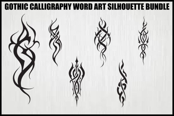 Gothic Tribal Calligraphy Bundle: Dark, Edgy Design Assets