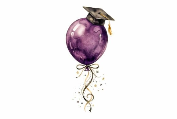 Graduation Balloon with Mortarboard Hat: A Celebration in Every Stroke