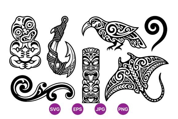 Polynesian Tribal Tattoo SVG Art: Bold Vector Designs