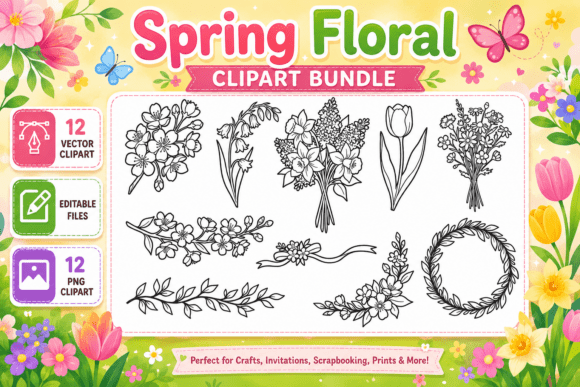 Spring Floral Clipart Bundle: A Complete Creative Toolkit