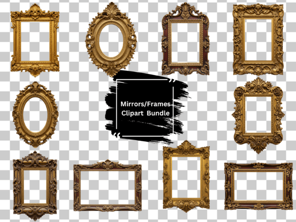 Timeless Design: Vintage Frames Transparent Background
