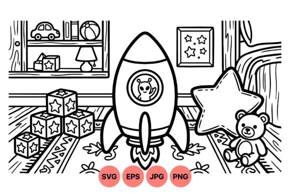 Unleashing Imagination with Cute Kids Rocket Toy Clipart