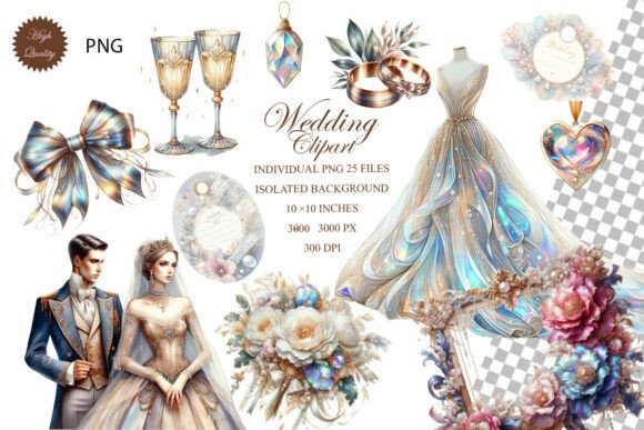 Wedding Love Clipart PNG Set: 25 Essential Design Assets